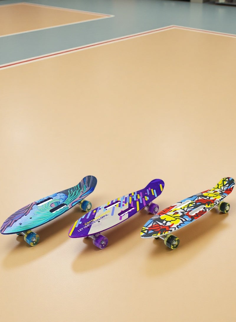 إيزي فيتشور لوح تزلج إيزي فيوتشر للأولاد والبنات، لوح بيني كروزر، مناسب للأعمار من 6 إلى 12 سنة، لوح تزلج صغير كامل، لوح قصير للشباب والمراهقين والمبتدئين - Image 3